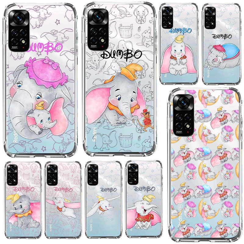 Dumbo Cute Anime For Xiaomi Redmi Note 12 11 11T 10 9 8 7 6 5 4 Pro 5G 4G Silicone Soft TPU Transparent Phone Case Coque Capa