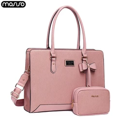 Waterproof Laptop Tote Bag 15 15.6 16 inch PU Leather Shoulder Handbag for MacBook HP Dell Asus Notebook Briefcase for Women