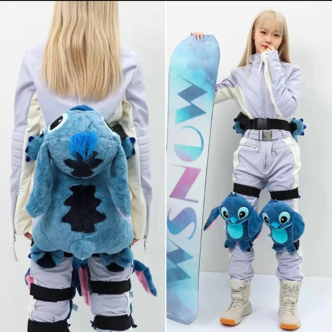 Disney Lilo Stitch Butt Knee Pad  Anti-Fall Ski Protective Gear Anime Figure Comfortable Adult Kid Skiing Equip Accessory Gifts