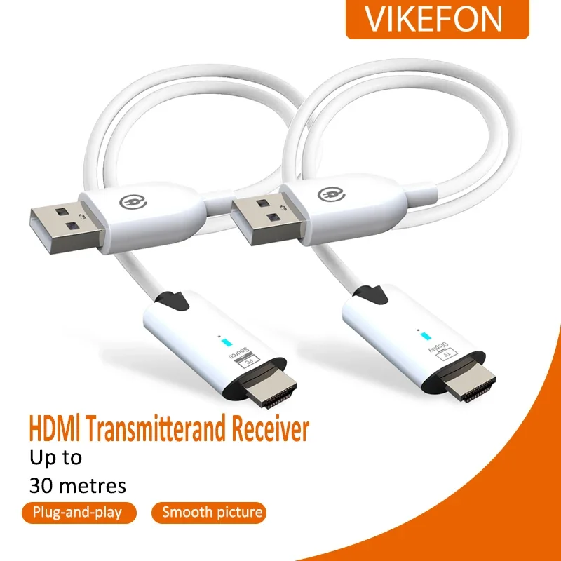 Nadajnik i odbiornik HDMI bezprzewodowy 5.8G 1080P 30M, adapter przedłużający sygnał wideo i audio do TV Box, monitora, PC