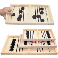 Sling Puck Game Paced Wooden Fast Table Hockey Winner Games Interactive Chess Toys For Adult Children Desktop Battle Board Game