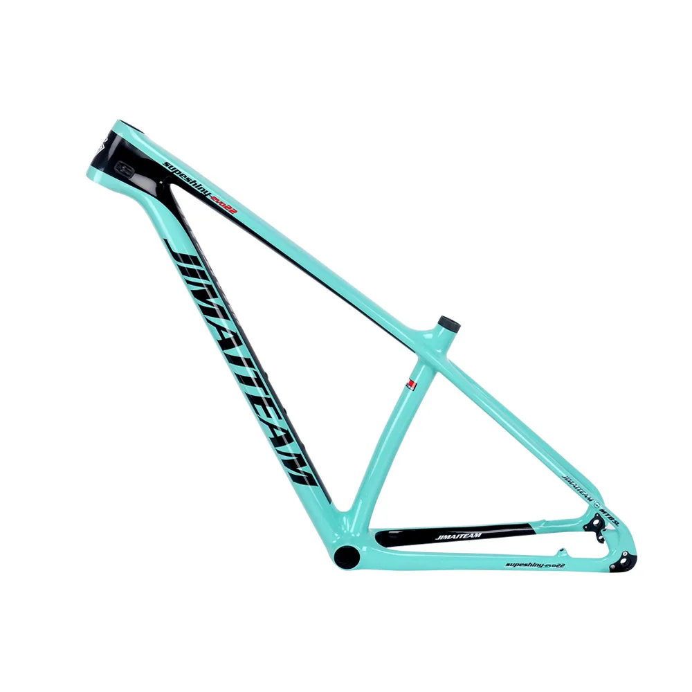 Rama rowerowa górskiego typu riding pulse JIMAITEAM z włókna węglowego, pełne wewnętrzne prowadzenie linek, rama rowerowa terenowa, jasnozielona