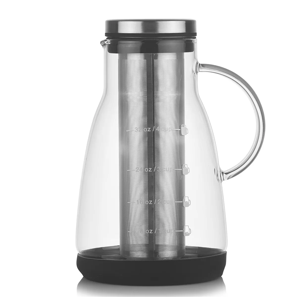 N37R_960ml Dual-Use Cold Brew Coffee & Tea Maker, Glass Pot for Home Use