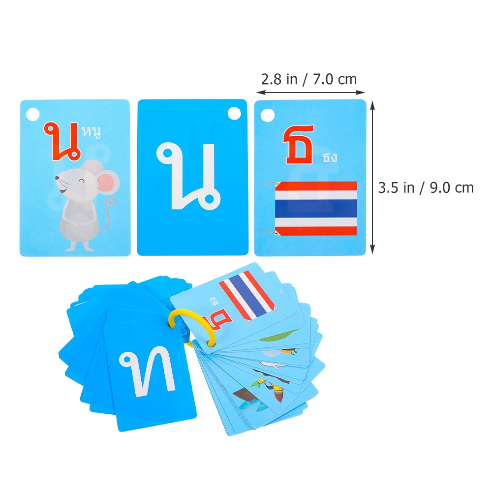 45Pcs Flash Cards for Toddlers 1-2 Years Learning Cards Thai Language Vocabulary Builder Kids Spelling Games Preschool Learning