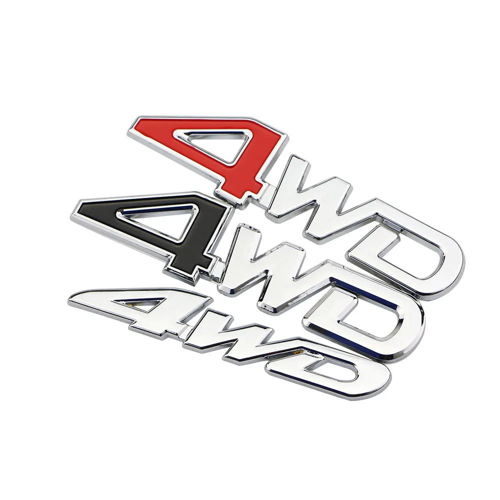 Car Tail Rear Side 4WD Sticker 3D Chrome Badge Decal Stickers for Toyota Rav4 Rav 4 C-HR CHR Highlander LAND CRUISER