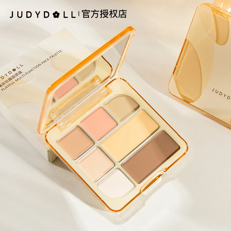 Judydoll Face Concealer Palette Butter Nourish Cream Cover Tear Trough Brighten Face Contour Shadow Concealer Highlighter Makeup