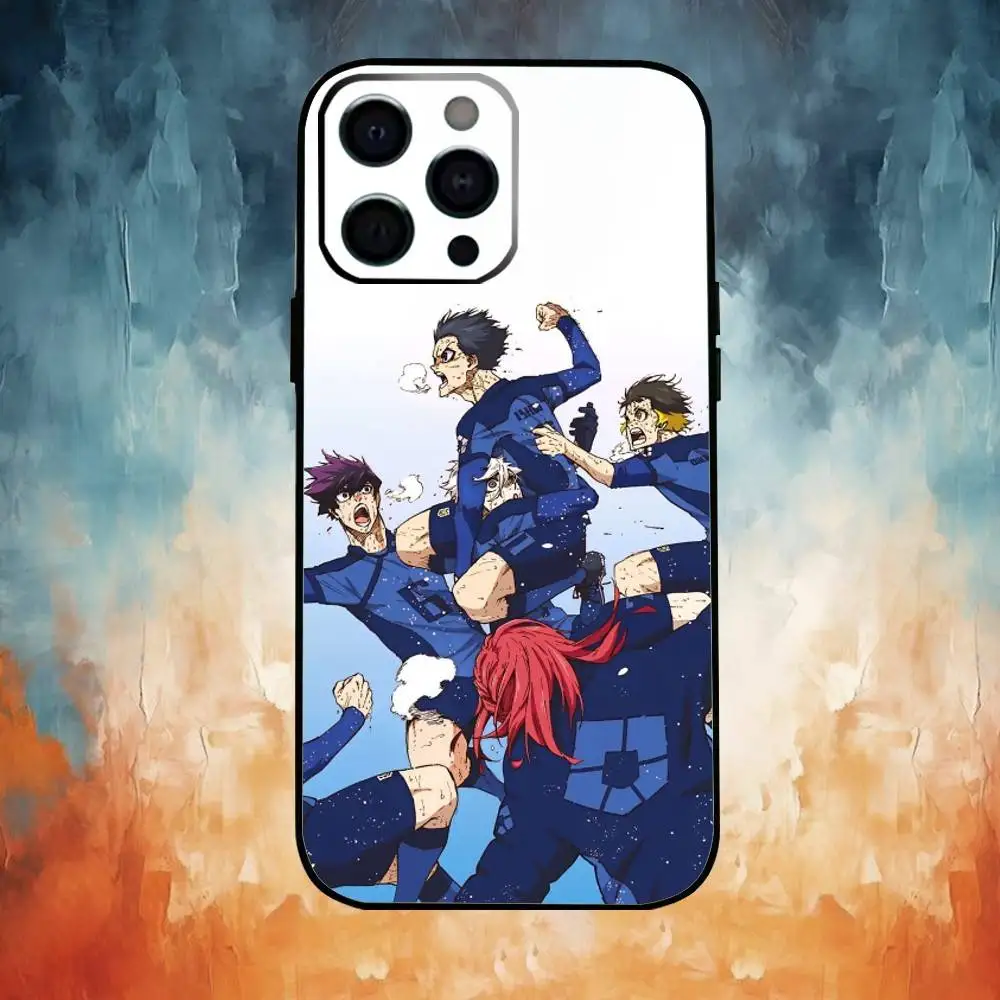 Capa de telefone Comics B-Blue L-Lock para iPhone17,16,15,14,13,12,11 Plus,Pro Max Soft Black Cover