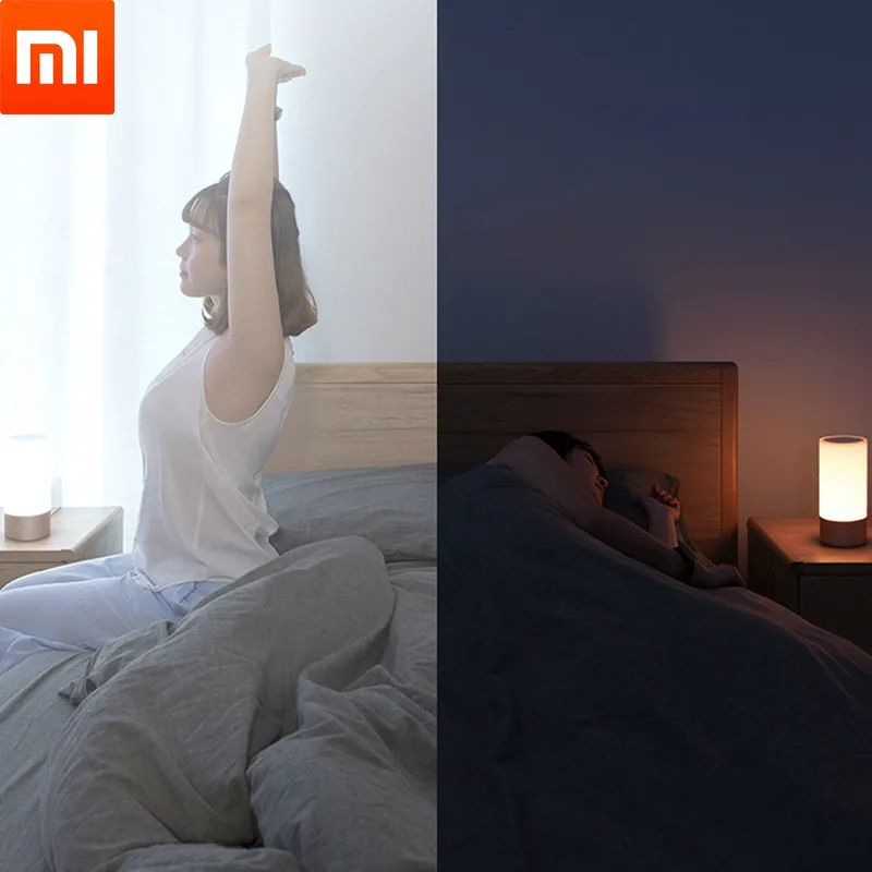 Original Xiaomi Mijia Mi Bedside Lamp Smart Light Indoor Bed Light 16 Million RGB Colors Changing Bluetooth WiFi Touch Control