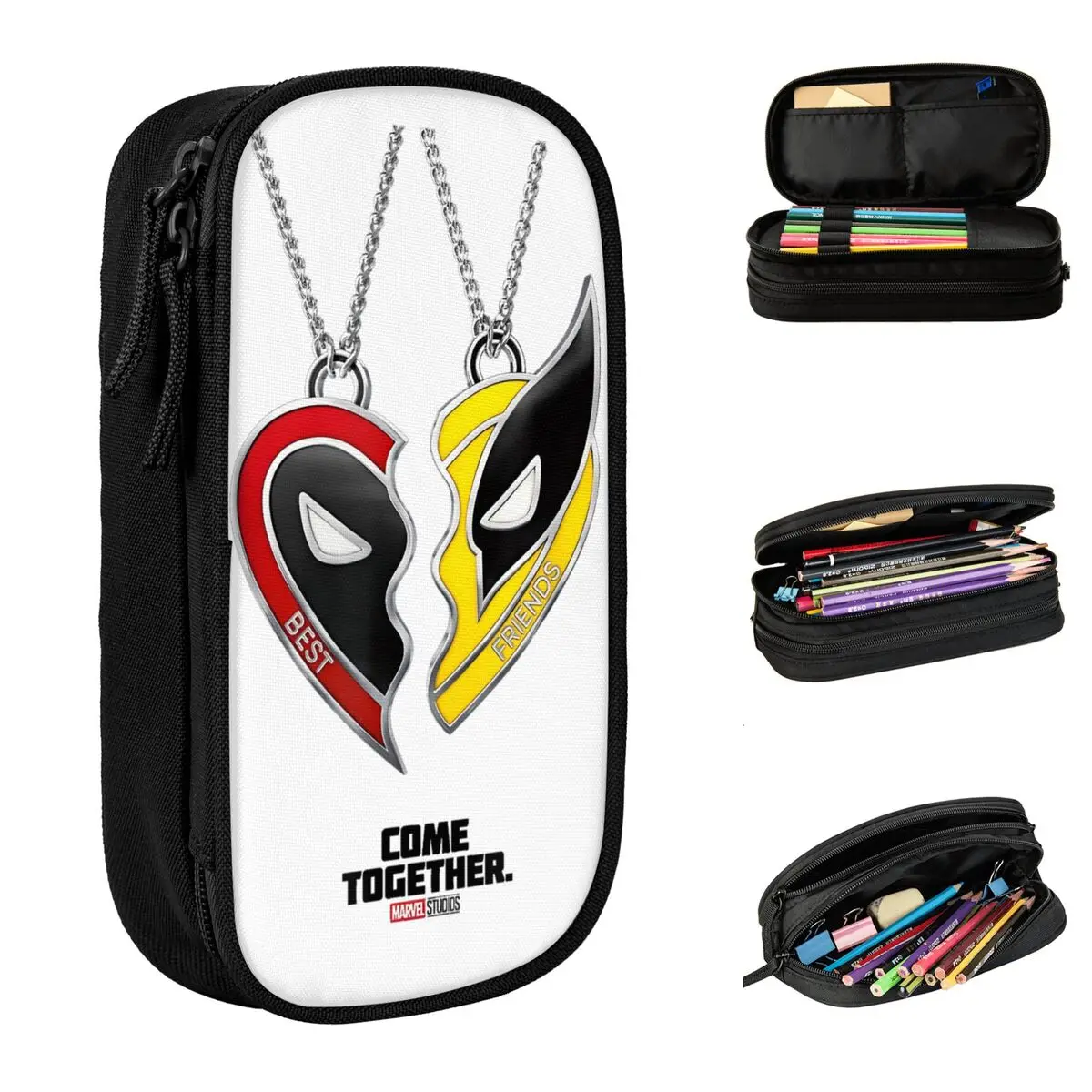 Deadpool & Wolverine Friendship Poster Pencil Cases Pencilcases Pen Holder for Boy Big Bags Students School Zipper Stationery