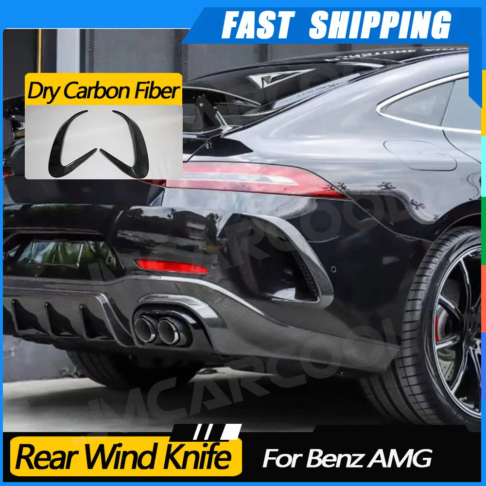 

JMCARCOOL сухое углеродное волокно для Benz AMG GT63 GT63S 4-дверный 2019-2023 задний бампер сплиттер губ боковой ветровой нож аксессуары для тюнинга