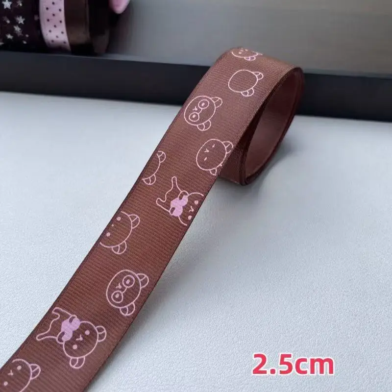 12-teiliges Set aus rosa-braunen gestreiften Bändern, Kombination aus Spitze, handgemachte Schleifen, Haaraccessoires, Geschenkverpackung, DIY-Material, Geschenk – Detail 4