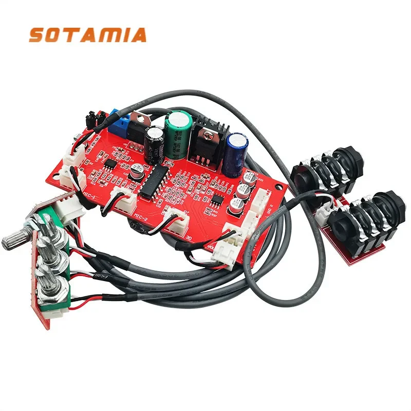 

SOTAMIA PT2399 Karaoke Reverb Board Home Music Dynamic Microphone Electret Amplifier Module AD828 OP Amp Preamp For Amplifiers