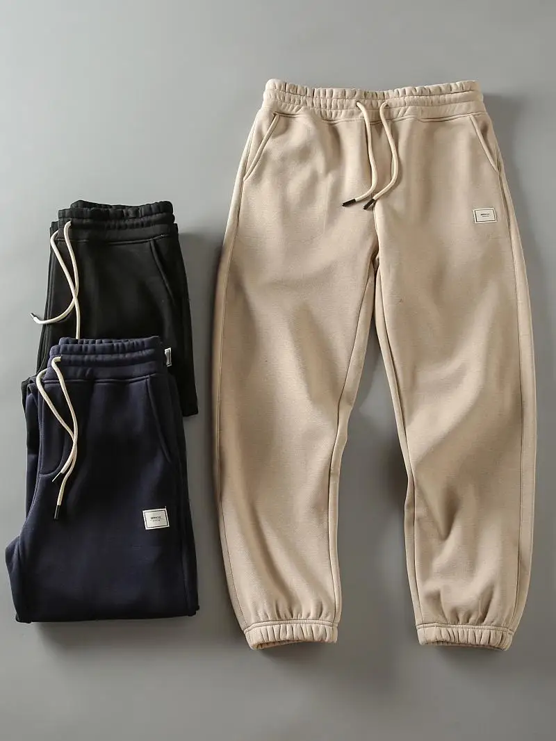 

Thiened Fce Lined Dstring Sweatpants Men's Autumn Winter New Sle Warm Casual Trousers Youth ular Long Pants