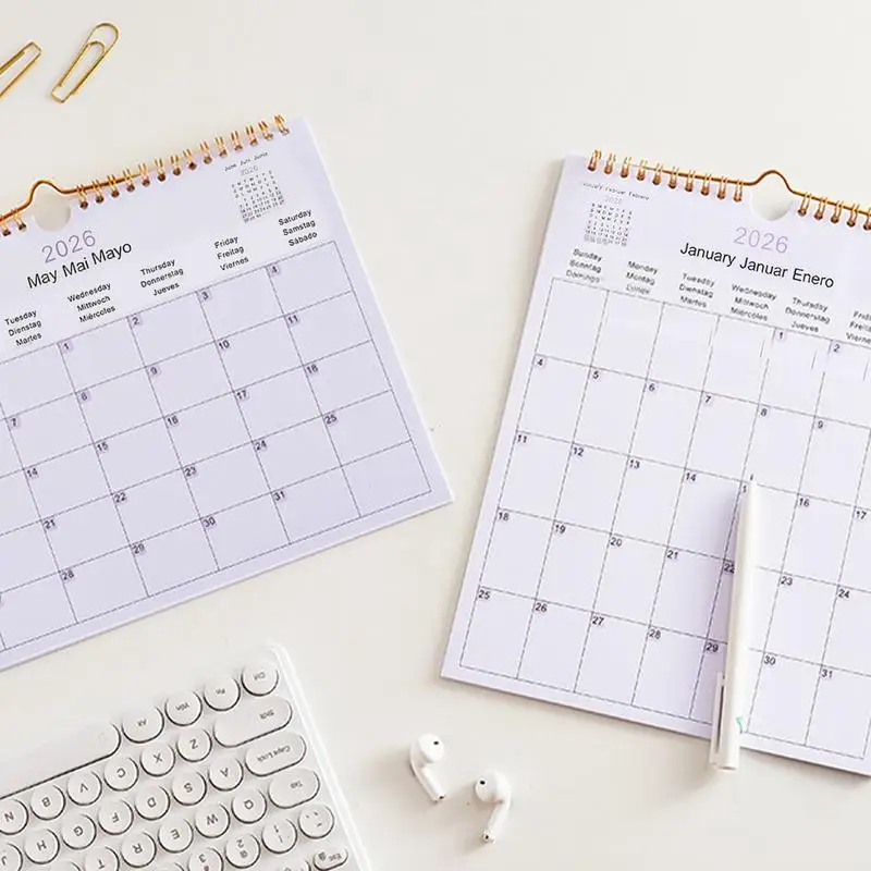 ปฏิทิน 2025 20252026   วางแผนปฏิทินที่พูดได้หลายภาษา Coil Planner Agenda Organizer การจัดตารางเวลาสําหรับโฮมออฟฟิศห้องเรียนโรงเรียน