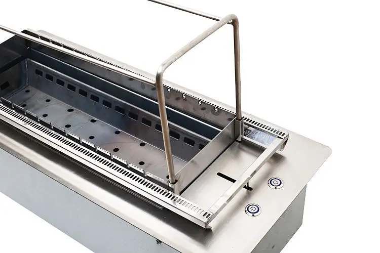 String Lifting Automatic Rotating Charcoal Bbq Grill Stainless Steel Electric Rotating Restaurant Barbecue Skewer Grill