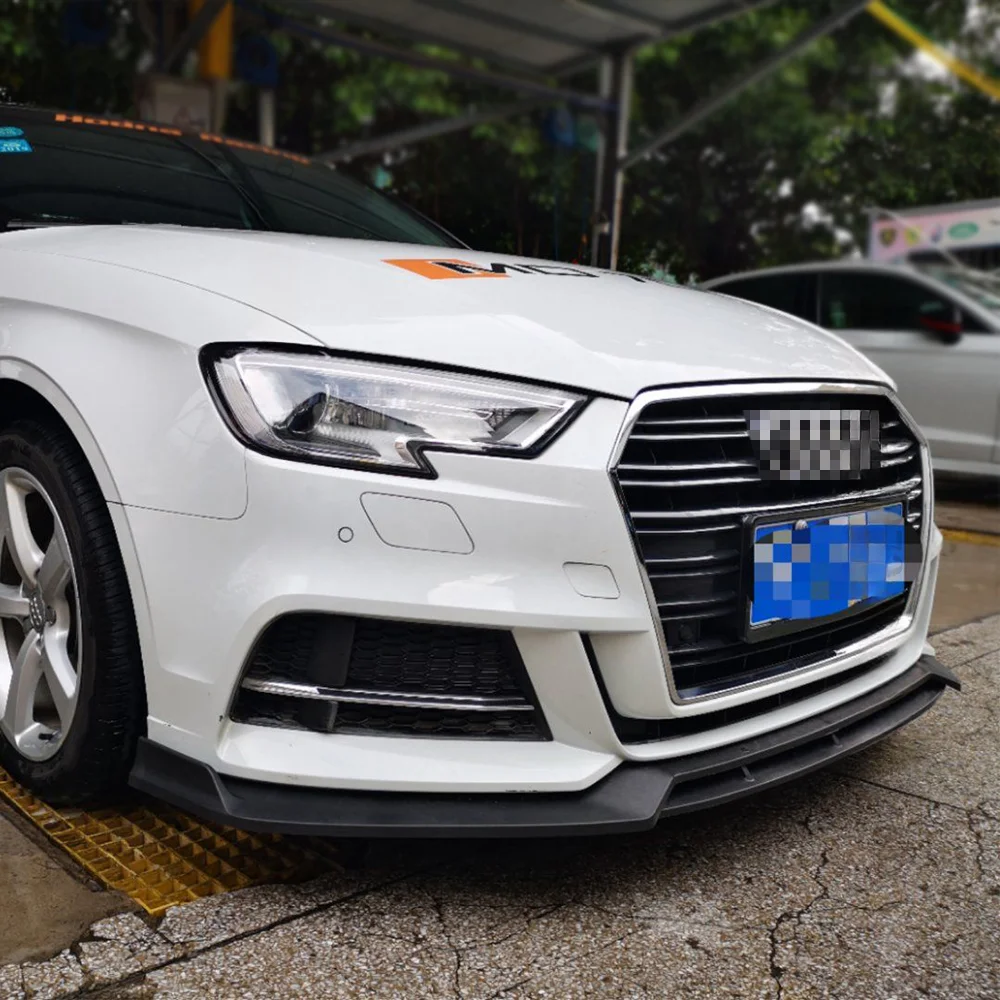 For Audi A3 S3 2016 2017 2018 2019 Front Bumper Lip Chin Deflector Guard Decoration Styling Accessories Modified Carbon Fiber