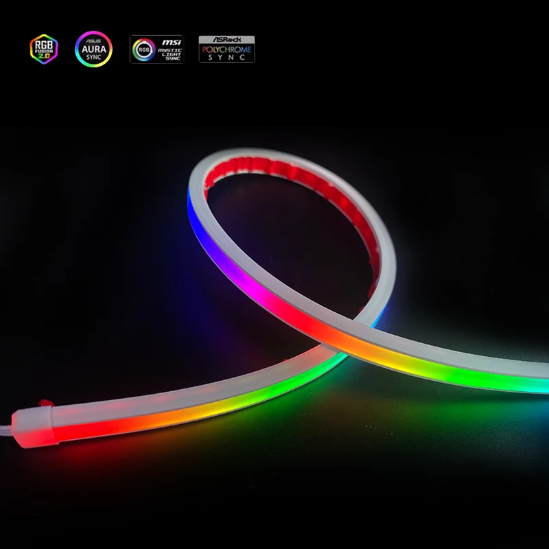 Computer Case Cabinet Decoration LED Strip 40cm, 5V ARGB SYNC M/B. Divine Soft Bendable Atmosphere Light Bar 400mm, 1 Pce Pack
