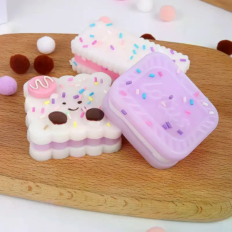 Handmade Biscuit Cookies Fidget Toy Slow Rebound Stress Relief Pinch Decompression Squeeze Toy for Kids Holiday Gifts