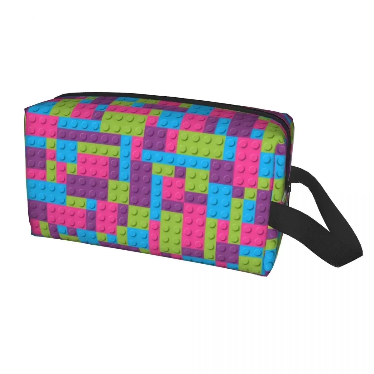 Custom Travel Building Plastic Brick Toy Blocks Toiletry Bag Makeup Cosmetic Organizer Women Beauty Storage Dopp Kit Case image 2