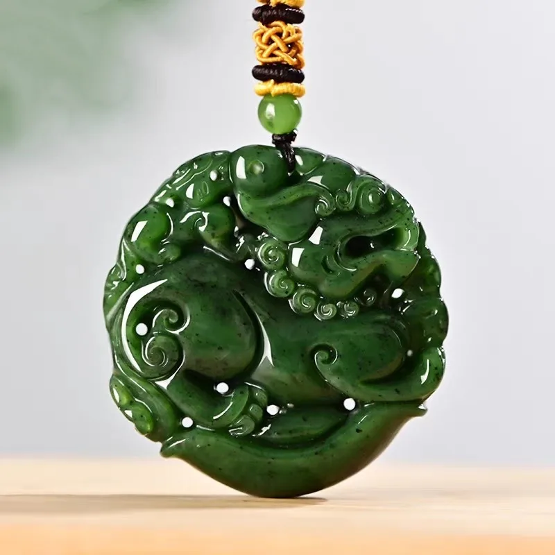 

Подвеска из слитка яшмы с резьбой Hetian Jade Pixiu