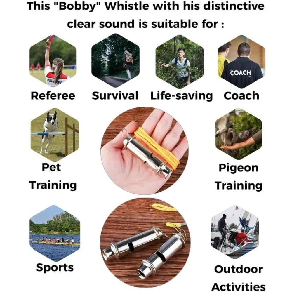 

New With Rope Metal Whistle Aluminum Alloy 2 Styles Rugby Party Whistle 66*13mm Referee Sport Whistle Training School Soccer