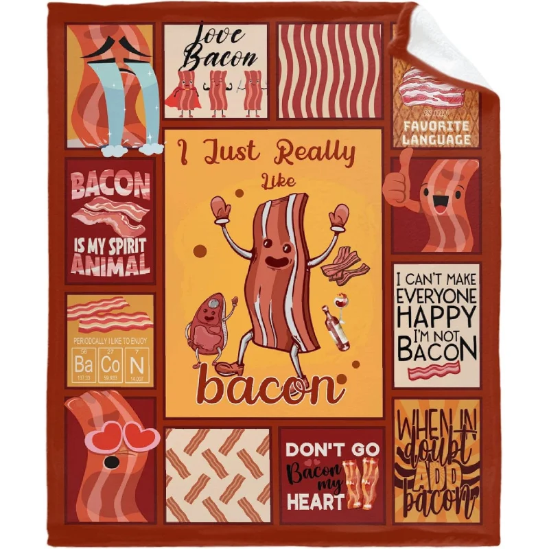 

New Bacon Design Blanket Four Seasons: A Lightweight Flannel Blanket Gift for Girls, Baby/Pet Bed/Sofa Blanket 30 "x40"