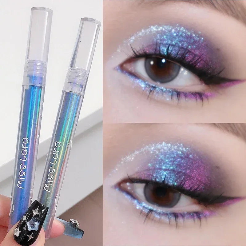 Waterproof Liquid Eyeshadows Aurora Chrome Pink Green Purple Eyeshadow Highlighter Lasting Glitter Sequins Lying Silkworm Makeup