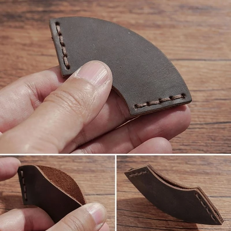 レトロブックマークファン型ページマーカーPUレザーブックマークシンプルな本マーカークリエイティブブックマーク