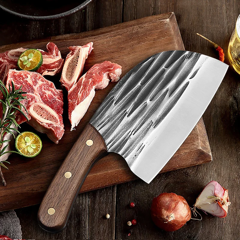 Forged Butcher Cleaver Knife Stainless Steel Meat Fish Fruit Vegetables Slicing Chinese Household Kitchen Chef Knife