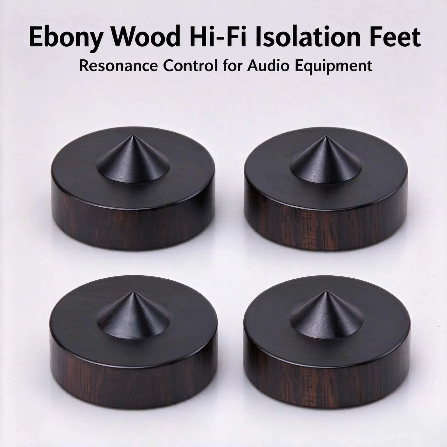 4 Pair Ebony Speaker Amplifier Shock Spikes with Audio Shock Absorber HiFi Mounts Amplifier Feet Dia. 23MM