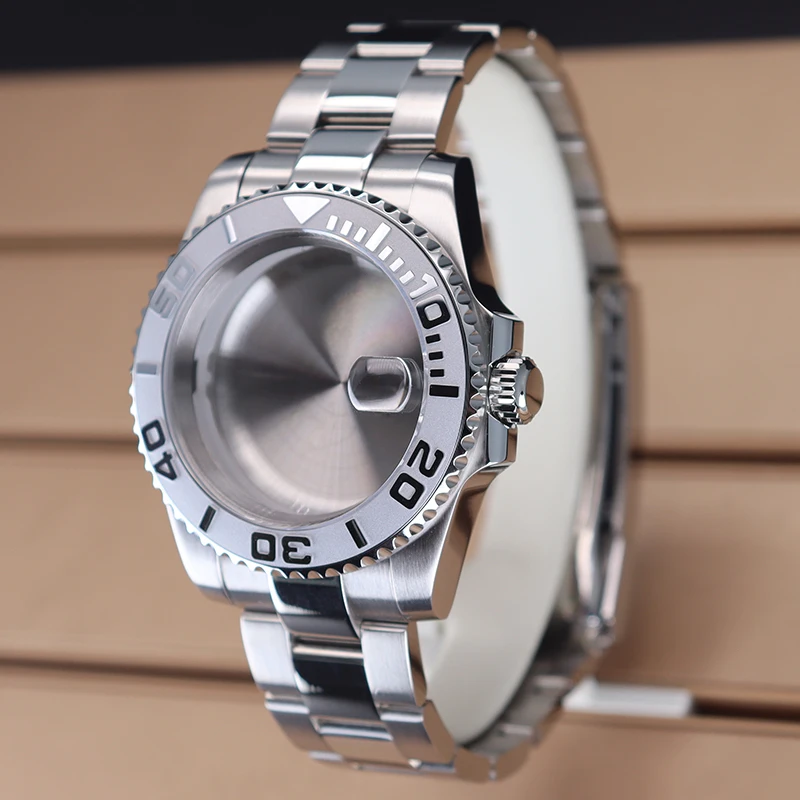 40 mm mechanische Automatikuhr mit Metallgehäuse und Armband für Yacht-master für Seiko Mod NH35 NH36 NH34 4R35 Uhrwerk 28,5 mm Zifferblatt Saphir – Detail 2