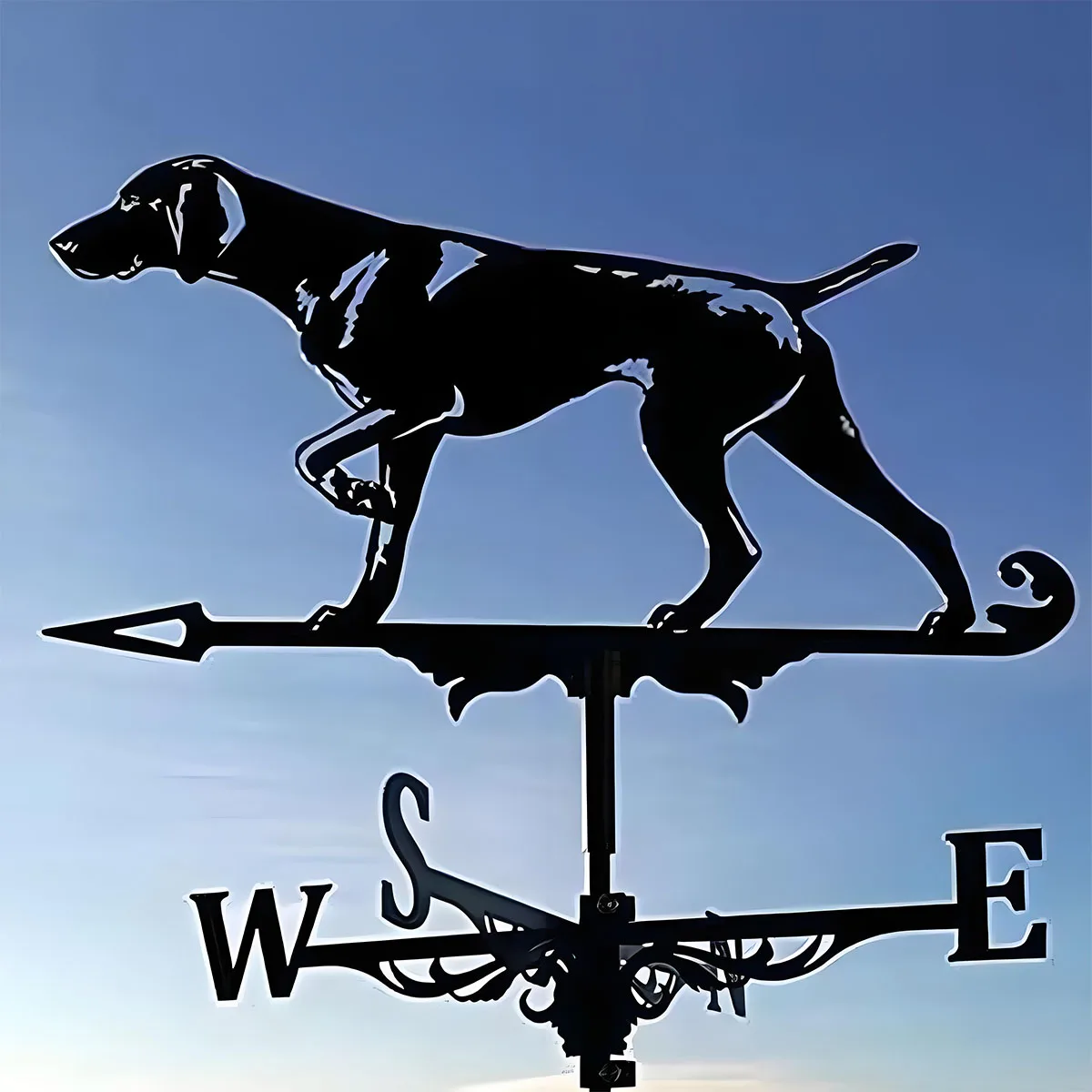 

Metal Weathervane, Black Weather Vane Direction Sign, Wind Vane Roof Mount for Outdoor Farmhouse Farm Barn Garden Decoration