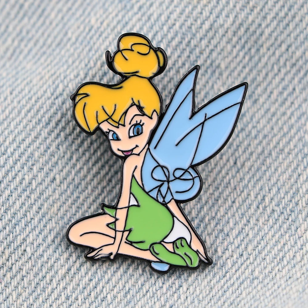 Beautiful Fairy Cartoon Lapel Pins For Backpack Enamel Pin Metal Brooches for Women Badge Pines Clothes Accessories Gift Jewelry