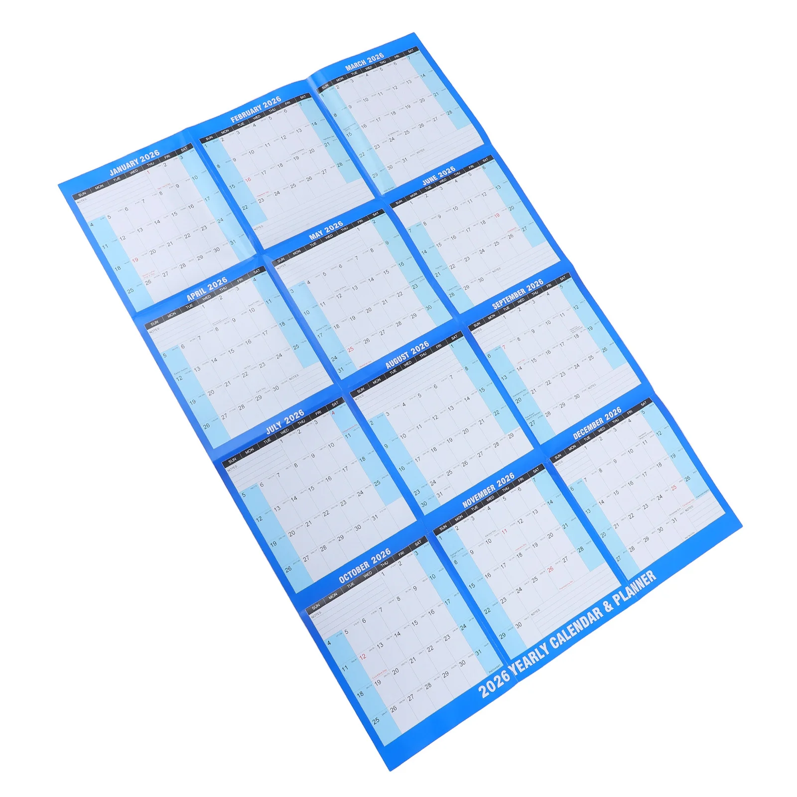 

12 Month Annual Wall Planner 2026 Hanging Calendar Reversible Design Easy Mounting Home Office Use Whiteboard Calendar