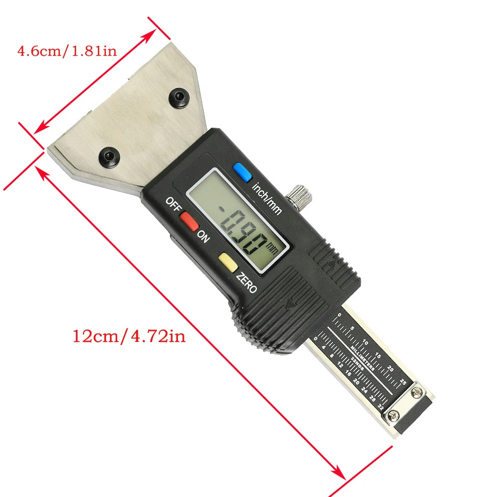 ETOPOO 0-25.4 مللي متر مقياس العمق الإطارات الرقمية اختبار الإطارات مقياس متر أداة قياس الفرجار شاشة الكريستال السائل Tpms الإطارات Monit #6