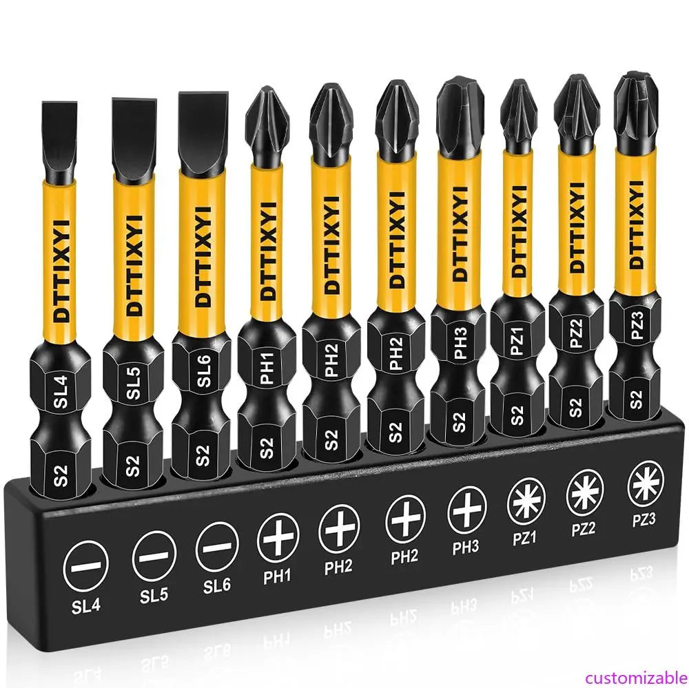 

Настраиваемый набор магнитных отверток DTTIXYI, 10 шт., 2 В, крестообразные биты # 1 # 2 # 3 и шлицевая головка и насадка Pozidriv для Impact D