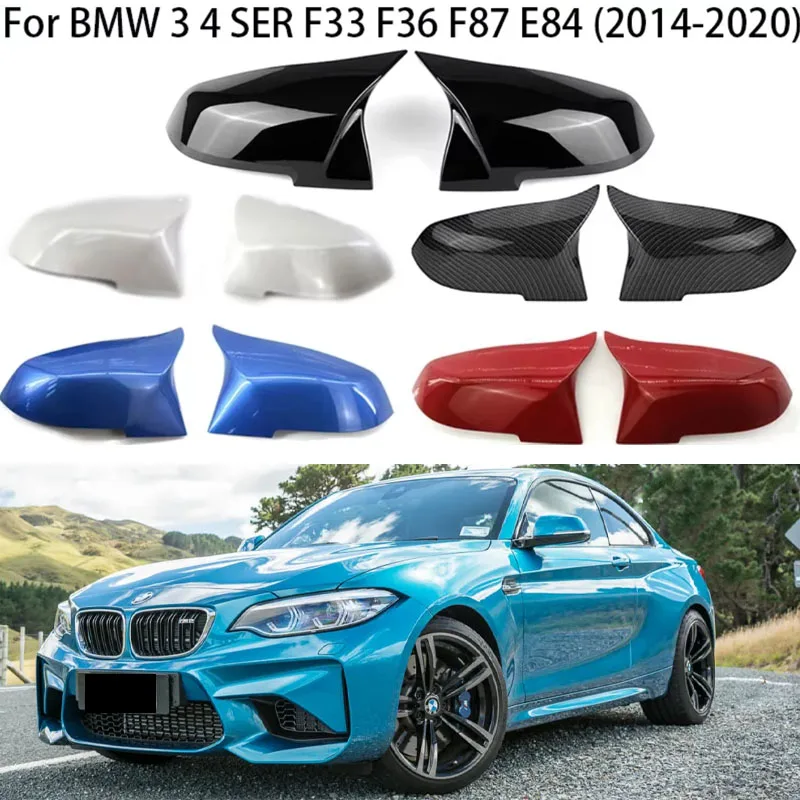 

For 2014-2020 BMW X1 M2 3 4 SER F33 F36 F87 E84 Rearview Side mirror Cover Cap Replacement Style Protective Overlays ABS Plastic