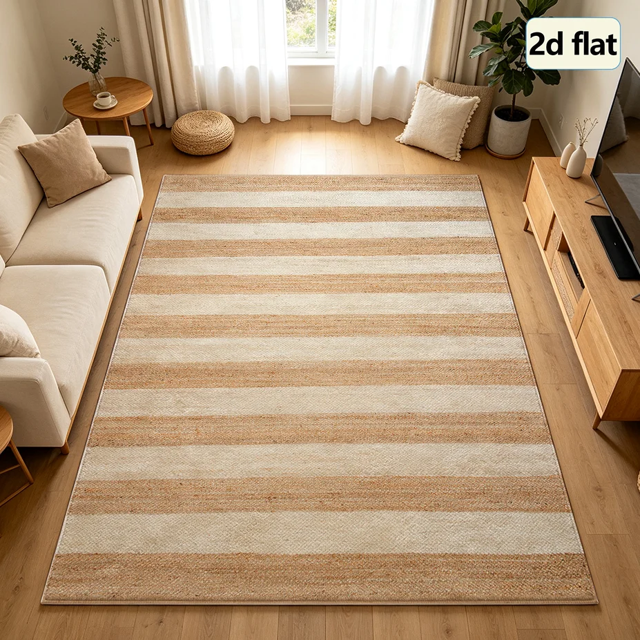 Striped Indoor Carpet Soft Comfortable Machine Washable