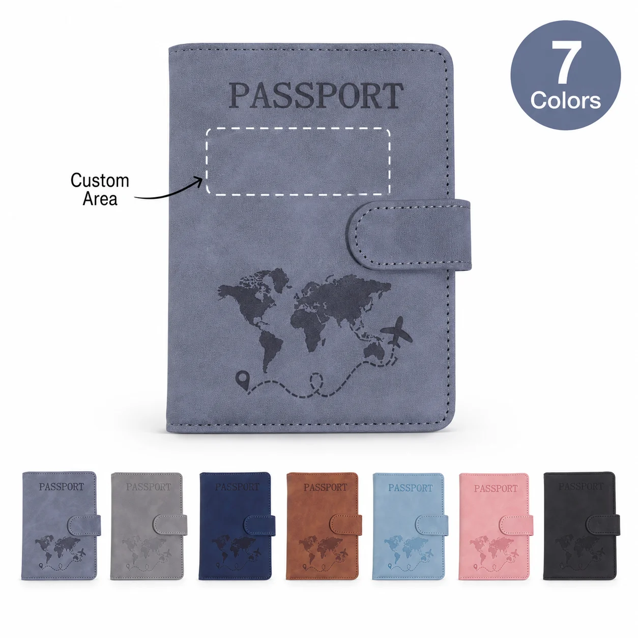 Porte-passeport en cuir personnalisé, organiseur de documents portable vintage, nom et numéro de téléphone gravés au laser, cadeau de voyage