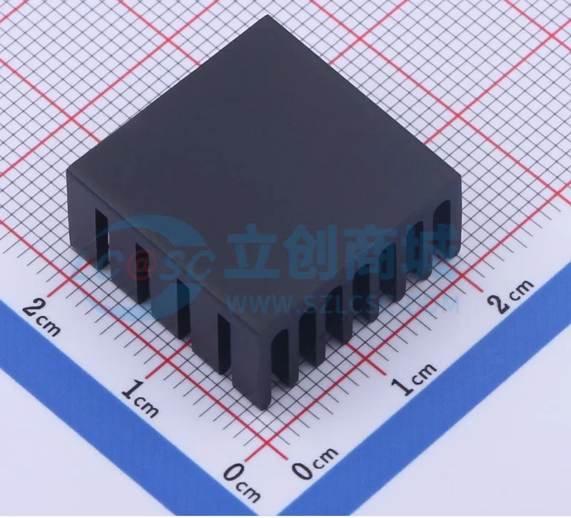 Heat sink/fin 20 x 20 x 10MM black slot