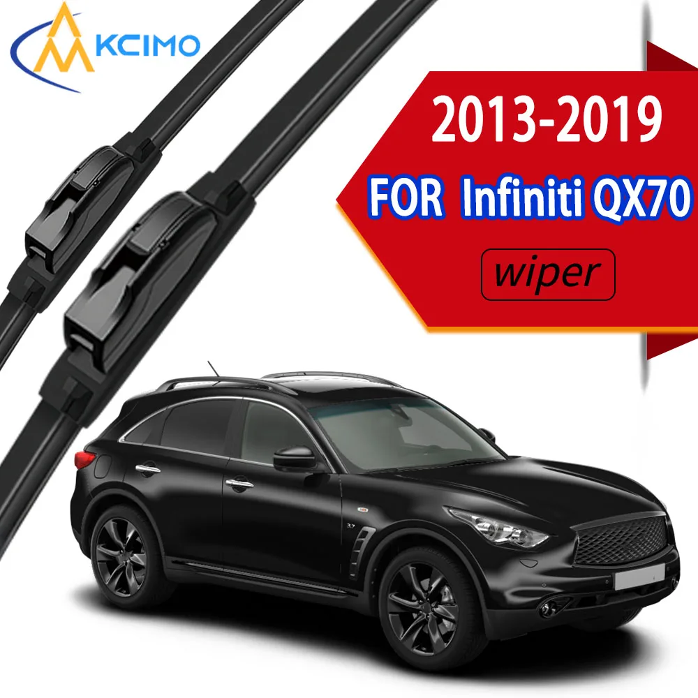 

Premium High-Density Rubber Front Windscreen Wiper Blades Perfect Fit for Infiniti QX70 2013-2019.