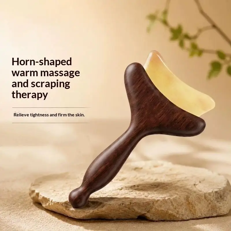 Natural Wood Face Massage Tool Meridian Comb for Eye Jaw Neck Tension Relief Daily Skincare Use