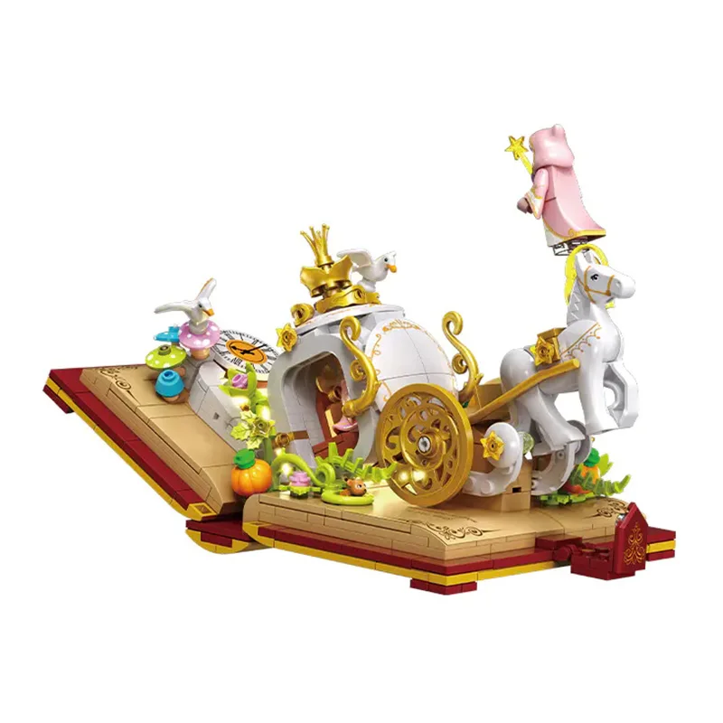 Wekki 506173 Fairy Tale Book：Cinderella Model lighting Street View Series DIY Toys Building Blocks GIRL GIFT 600Pcs