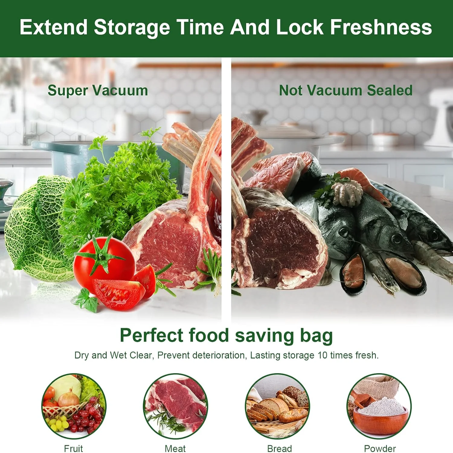 

Vacuum Seal Bags For Food,Pint Freezer Bags,Pint Size Vacuum Bags,200 Pint,6x10,Heavy Duty Puncture Prevention,Sous Vide Vacuu