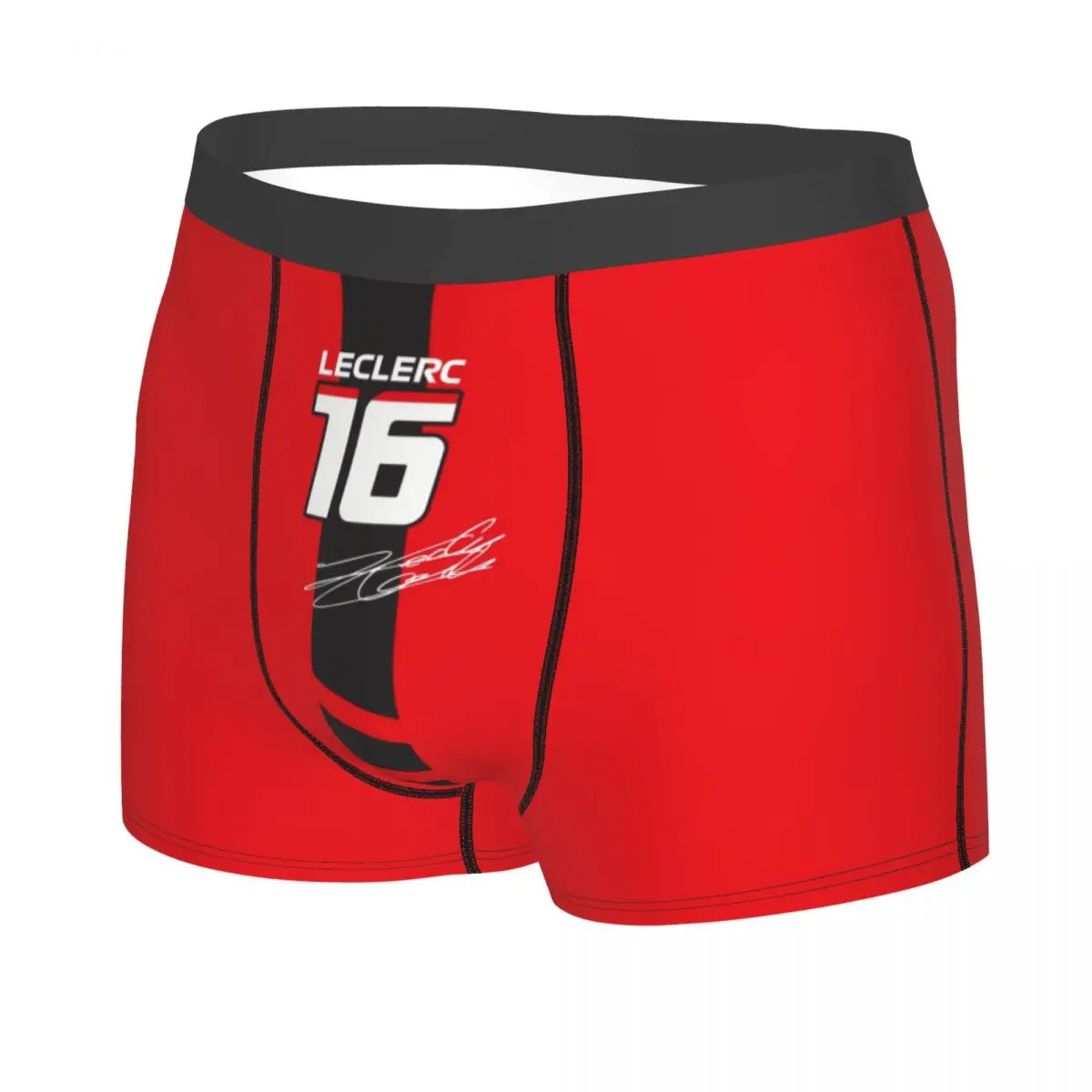 Custom Funny LEC16 Racing Driver Rising Star Number Boxers Shorts Panties Men's Underpants Stretch Motorsports Briefs Underwear