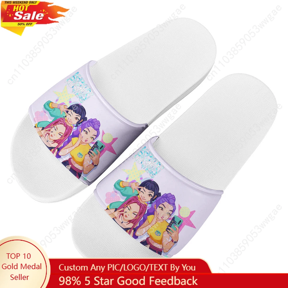 

KPop Demon Hunters Sandals Home Slipper Water Shoes Mens Womens Teenagers Sandal Bathroom Beach Pool Custom Made Summer Slippers
