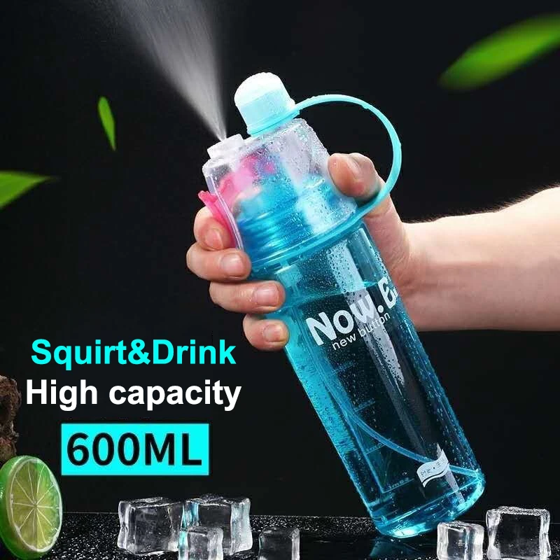 

Sports Water Bottle Spray Cup Outdoor Portable Kettles Jug Large Capacity Men And Women 600ml