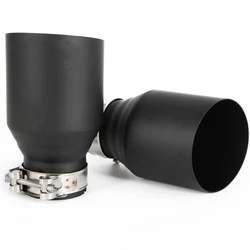 1 PC Stainless Steel Universal Exhaust System End pipe Car Exhaust Pipe Single Straight Black Muffler Tip For Mitsubishi Mazad