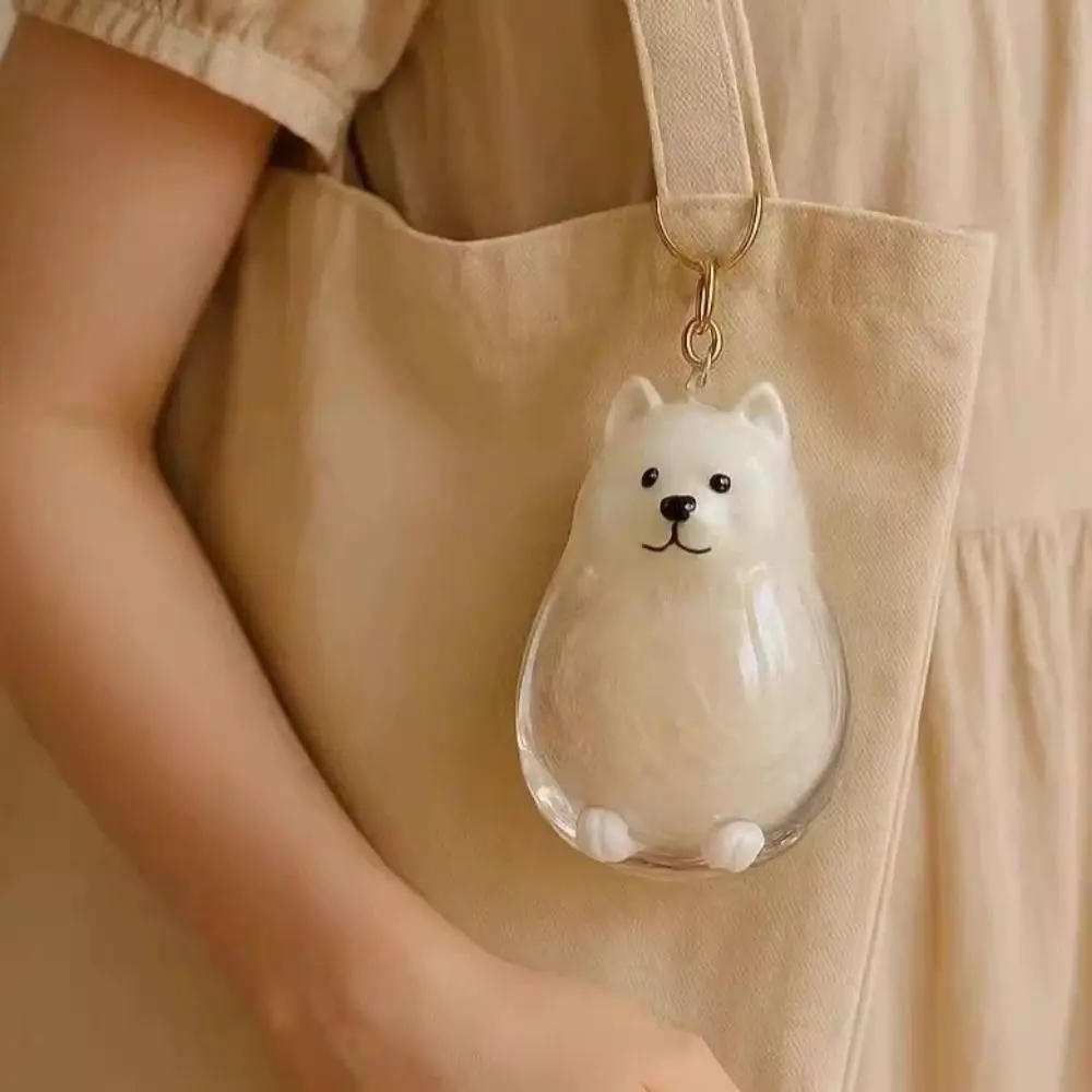 Dog Shape Dog Hair Storage Box Transparent DIY Handmade Pet Hair Keychain Keyring Acrylic Puppy Pendants Pet lovers