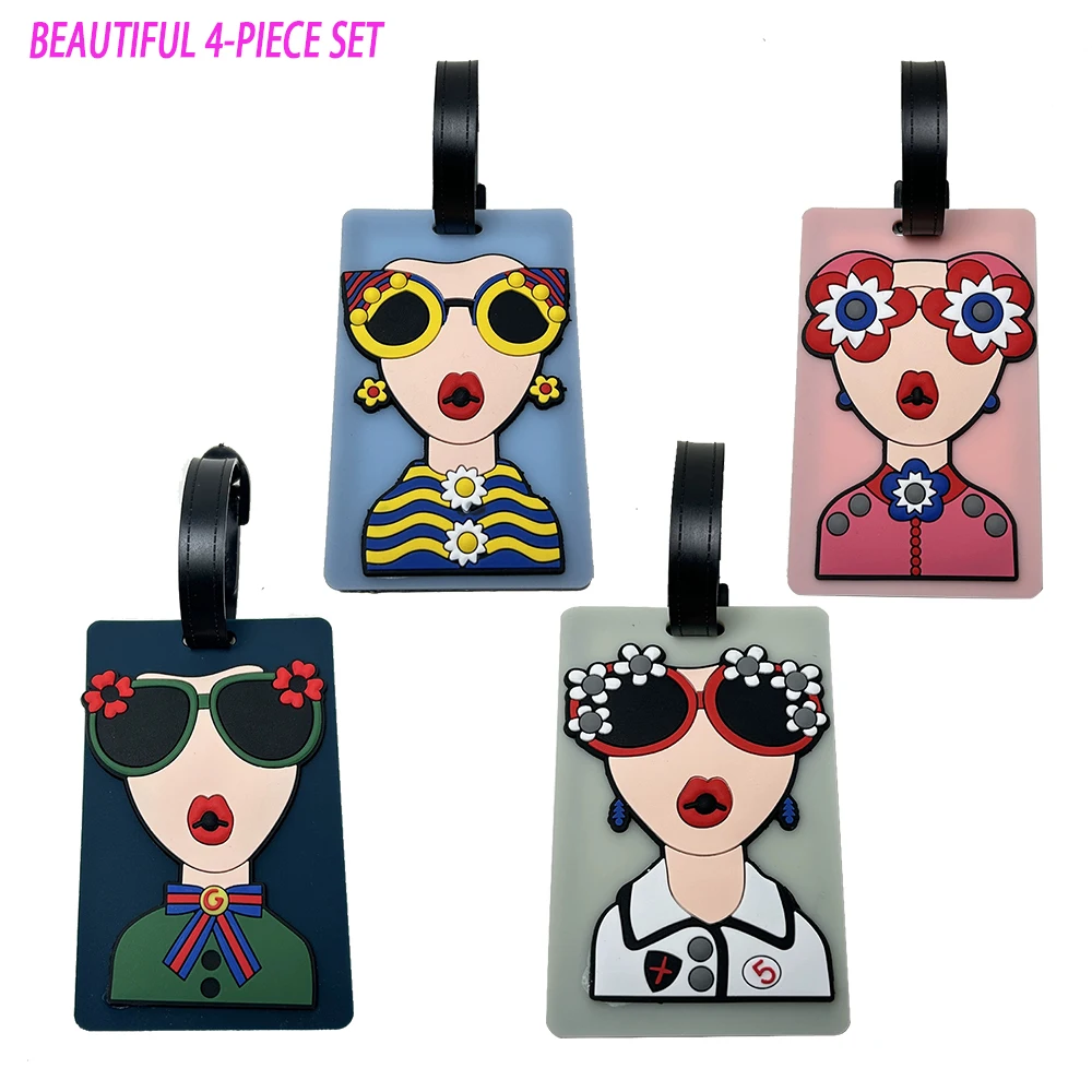 ป้ายติดกระเป๋าเดินทางลายการ์ตูนแฟชั่น - อุปกรณ์เสริมการเดินทางสุดสร้างสรรค์สำหรับการระบุกระเป๋าเดินทาง